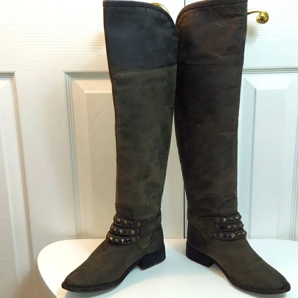 Steven Smoken Studded Western Over The Knee Boot Sz 6